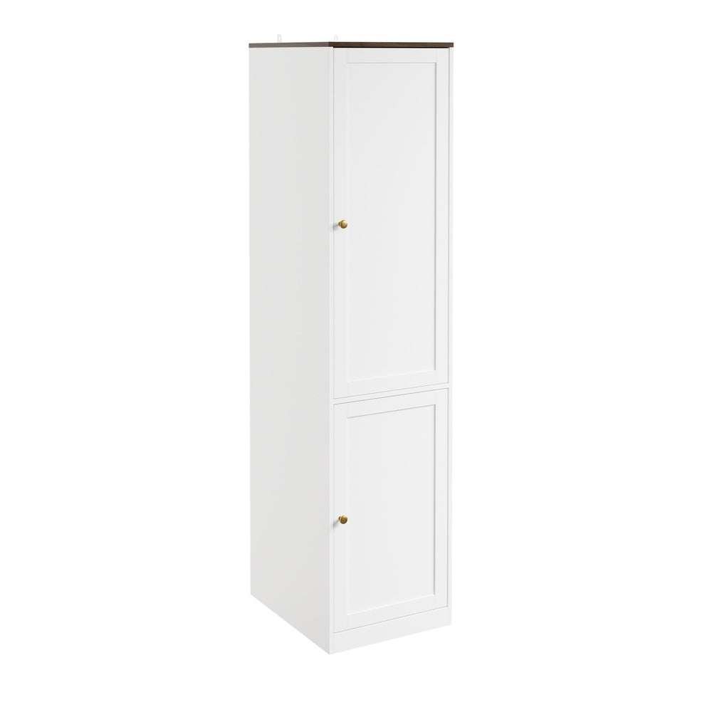 SoBuy KSB03-W, 2 Door Wardrobe with Hanging Rod, Flat Pack Freestanding, White, 45x55x187cm - view 1