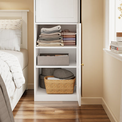 SoBuy KSB03-W, 2 Door Wardrobe with Hanging Rod, Flat Pack Freestanding, White, 45x55x187cm - view 11