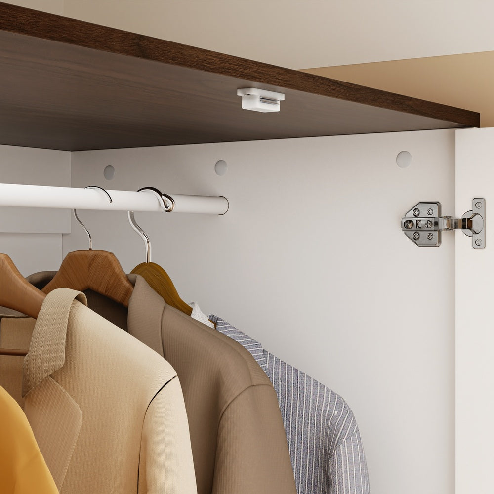 SoBuy KSB04-W, 2 Door Wardrobe with 3 Drawers & Hanging Rail, White, 70x55x187cm - view 5