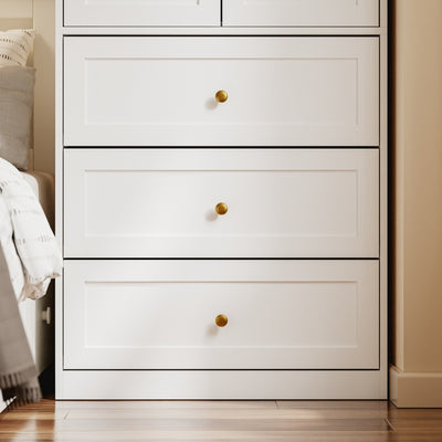 SoBuy KSB04-W, 2 Door Wardrobe with 3 Drawers & Hanging Rail, White, 70x55x187cm - view 10
