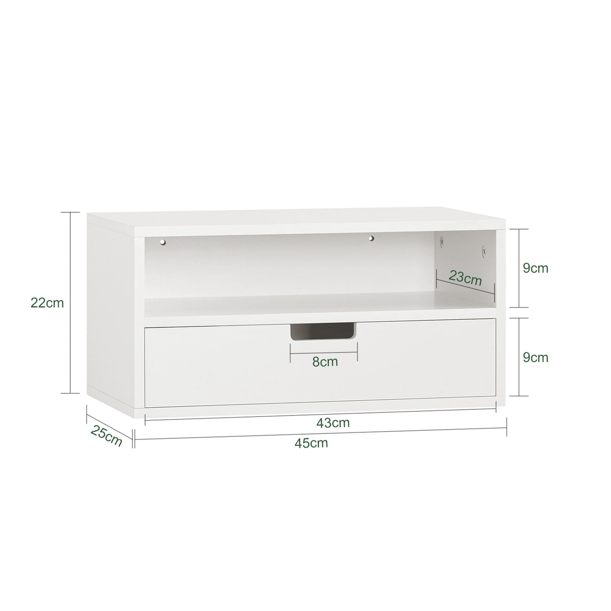 SoBuy NKD03-W, Floating Nightstand Wall-mounted Bedside Table Cabinet Wall Shelf, White