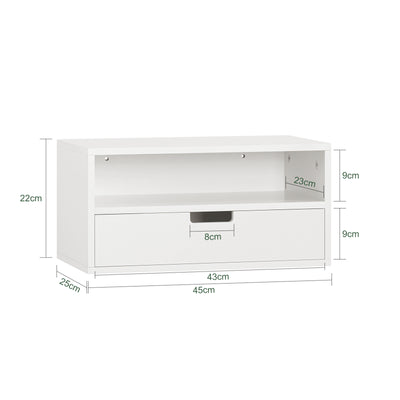 SoBuy NKD03-W, Floating Nightstand Wall-mounted Bedside Table Cabinet Wall Shelf, White
