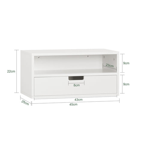 SoBuy NKD03-W, Floating Nightstand Wall-mounted Bedside Table Cabinet Wall Shelf