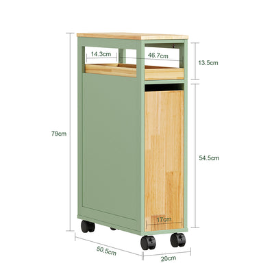 SoBuy NSR14-GR, Slim Roll Cart with Drawers for Toilet & Bathroom, Green, 50x20x79cm - view 3