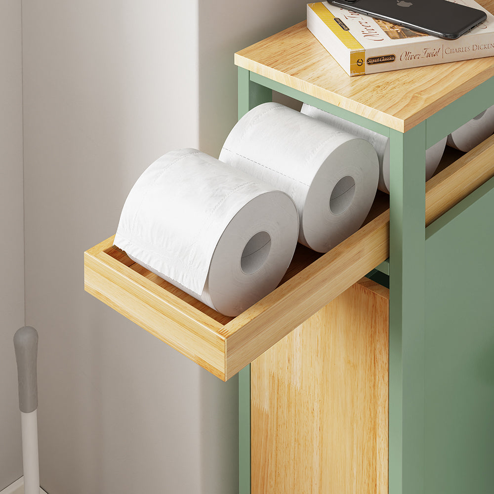 SoBuy NSR14-GR, Slim Roll Cart with Drawers for Toilet & Bathroom, Green, 50x20x79cm - view 5