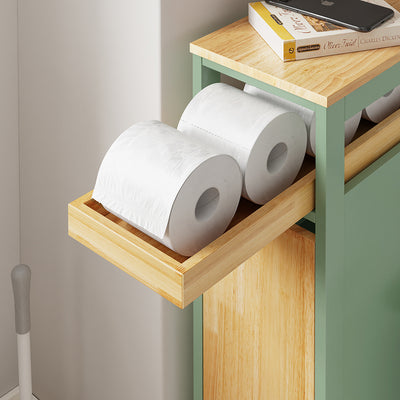 SoBuy NSR14-GR, Slim Roll Cart with Drawers for Toilet & Bathroom, Green, 50x20x79cm - view 5