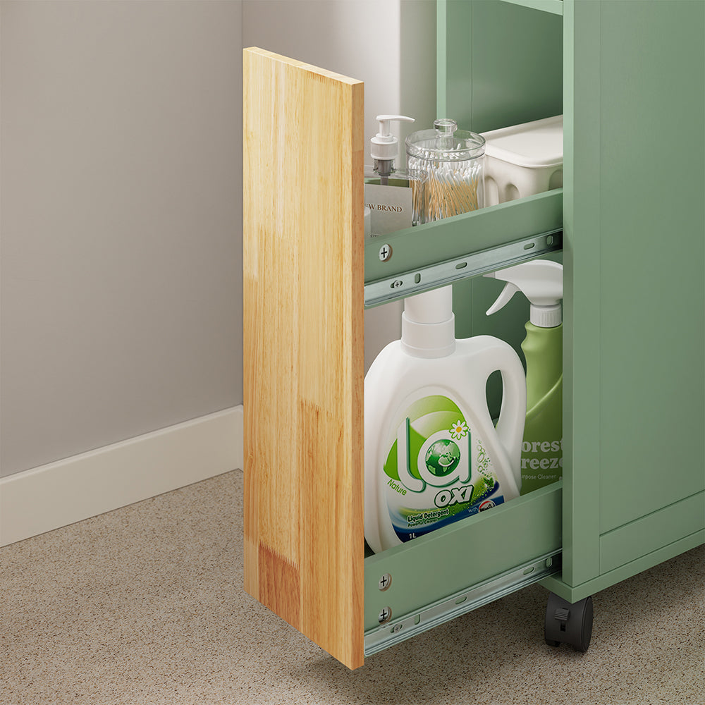 SoBuy NSR14-GR, Slim Roll Cart with Drawers for Toilet & Bathroom, Green, 50x20x79cm - view 6