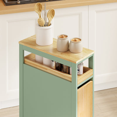 SoBuy NSR14-GR, Slim Roll Cart with Drawers for Toilet & Bathroom, Green, 50x20x79cm - view 10