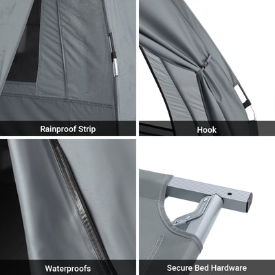 SoBuy OGS32-II-L-HG,  [Simple Edition] 2 Person Camping Cot Camping Tent with Bed Frame, Lamp Hook and Shoe Storage Pockets, Grey