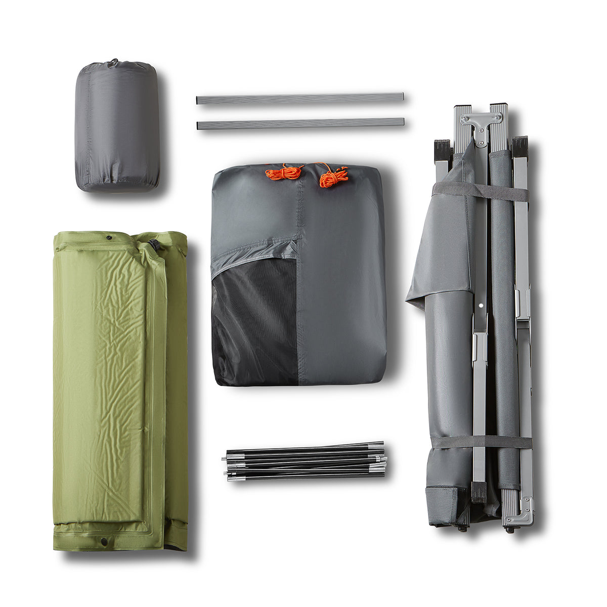 SoBuy OGS60-HG, 1 Person Camping Bed Foldable Camping Tent with Bed, Mattress, Sleeping Bag and Carrying Bag, Grey