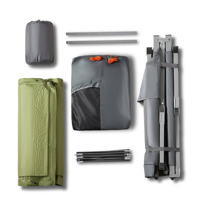 SoBuy OGS60-HG, 1 Person Camping Bed Foldable Camping Tent with Bed, Mattress, Sleeping Bag and Carrying Bag, Grey