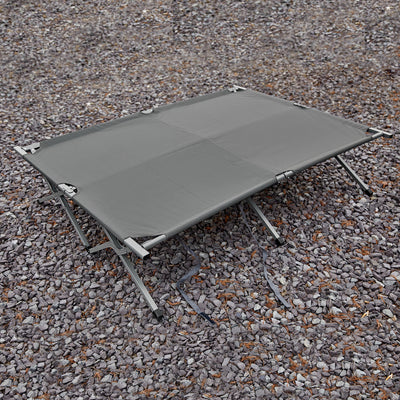 SoBuy OGS60-L-HG, 2 Person Camping Bed Foldable Camping Tent with Bed, Mattress, Sleeping Bag and Carrying Bag, Grey