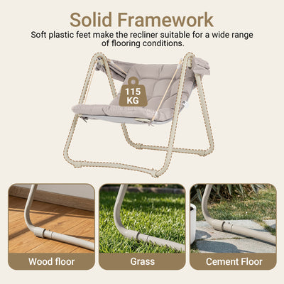Pre-sale SoBuy OGS62-MI, Hanging Chair with Stand, Garden Swing Chair with Adjustable Canopy, Reclining Relax Chair with Thick Cushion, Indoor Outdoor Balcony Patio Chair, Steel Frame, Beige 108x126x163 cm