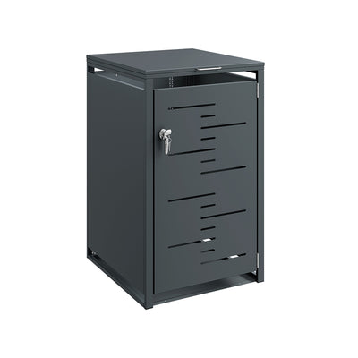 SoBuy OGS63-DG, 240L Wheelie Bin Storage Shed with Gas Struts, Dark Gray, 69x80x116cm - view 1