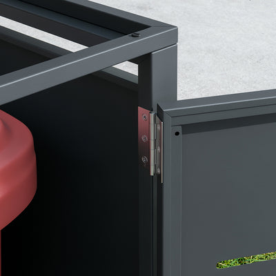 SoBuy OGS63-DG, 240L Wheelie Bin Storage Shed with Gas Struts, Dark Gray, 69x80x116cm - view 6