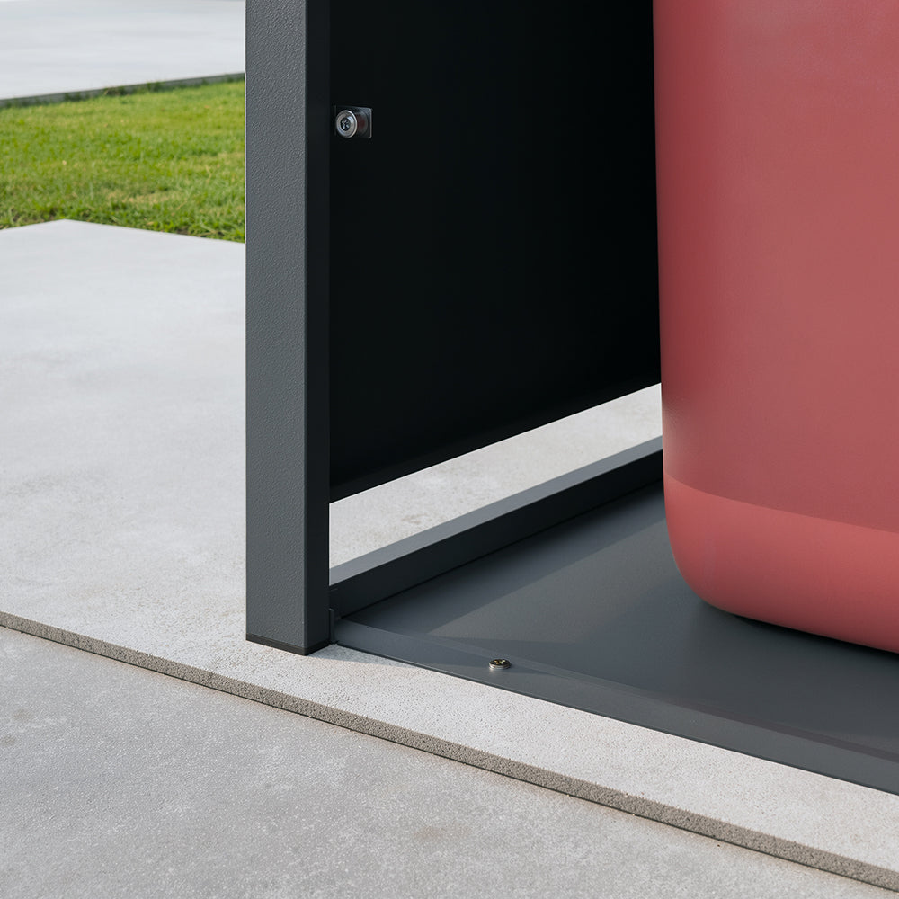 SoBuy OGS63-DG, 240L Wheelie Bin Storage Shed with Gas Struts, Dark Gray, 69x80x116cm - view 10