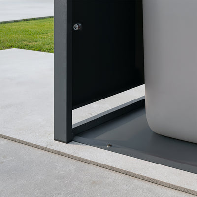 SoBuy OGS63-N, Wood Effect Wheelie Bin Store for 240L Bins, Lockable, Dark Gray, 69x80x116cm - view 10