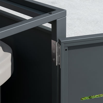 SoBuy OGS64-DG, Double Wheelie Bin Storage for 2 x 240L Bins, Lockable, Dark Gray, 134x80x116cm - view 6