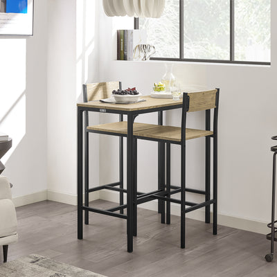 SoBuy OGT03-N, Bar Set-1 Bar Table and 2 Stools Home Kitchen Restaurant Bar Set Furniture Dining Set, Wood