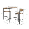 SoBuy OGT03-XL, Bar Set-1 Bar Table and 2 Stools, 3 Pieces Home Kitchen Dining Set