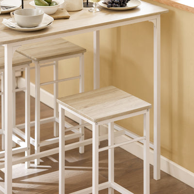 SoBuy OGT11-WN, Bar Set-1 Bar Table and 4 Stools, 5 Pieces Home Kitchen Breakfast Bar Set Furniture Dining Set, White
