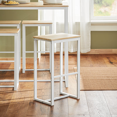 SoBuy OGT15-WN, Bar Set-1 Bar Table and 4 Stools, Home Kitchen Breakfast Bar Set Furniture Dining Set, White