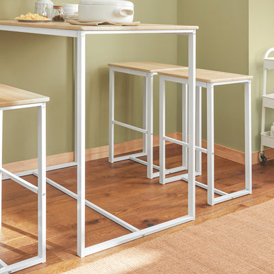 SoBuy OGT15-WN, Bar Set-1 Bar Table and 4 Stools, Home Kitchen Breakfast Bar Set Furniture Dining Set, White