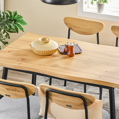 SoBuy OGT52-N, 5-Piece Dining Table Set with Comfortable Chairs, Dining Table and Chairs Set 4, Compact Kitchen Table for Small Spaces, Ideal for Dining Room, Kitchen, Living Room & Breakfast Bar