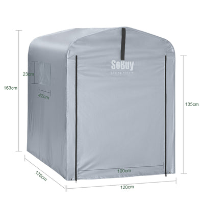 Pre-sale SoBuy SDA11-SIL, Outdoor Waterproof Bike Storage Cover Robust replacement tarp for SoBuy KLS11, Silver, 120x176x163cm