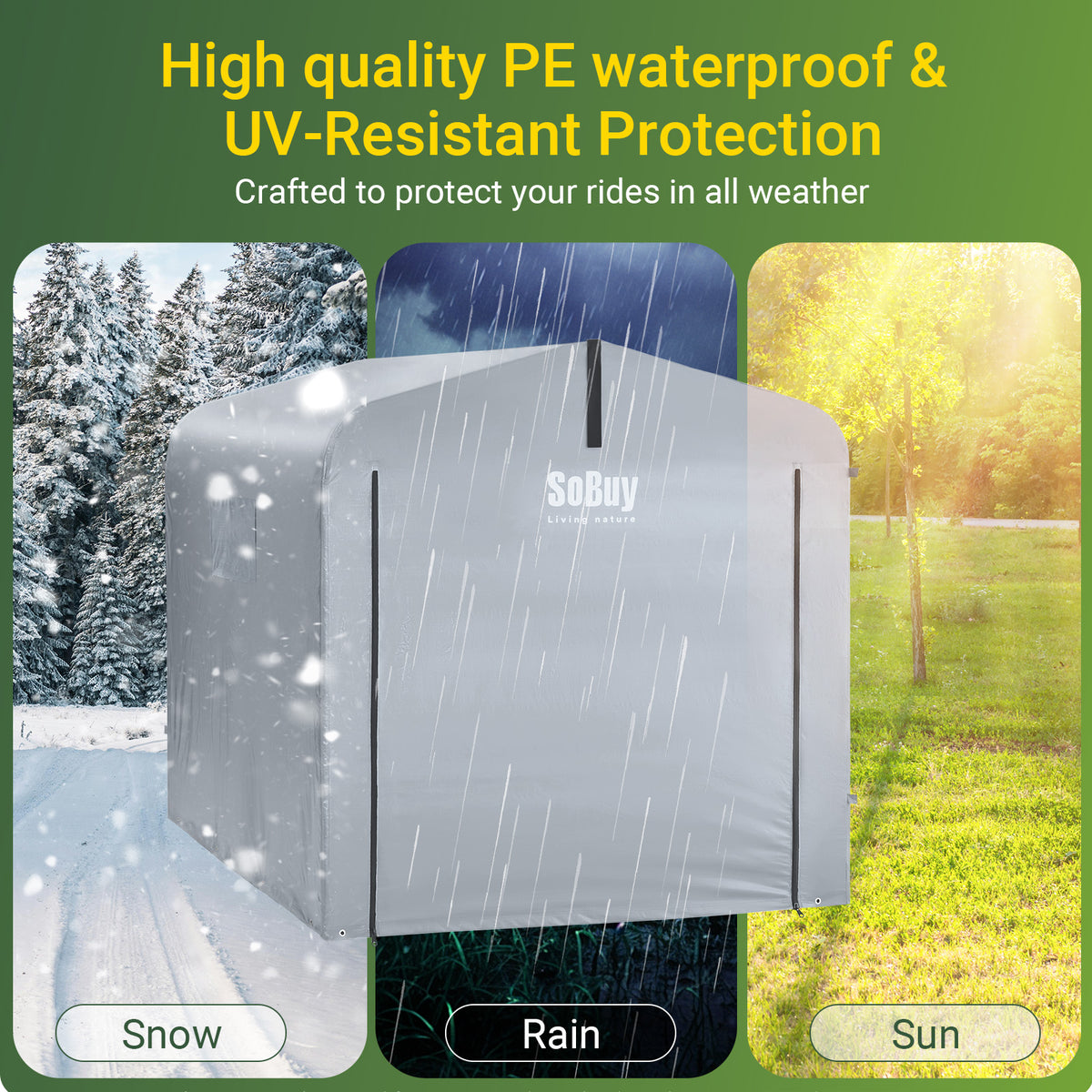 Pre-sale SoBuy SDA12-SIL, Outdoor Waterproof Bike Storage Cover, Robust replacement tarp for SoBuy KLS11-L, Silver, 159x219x165cm