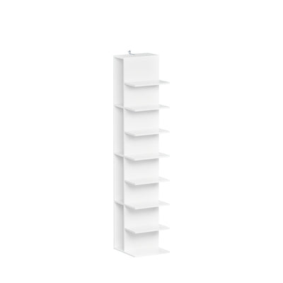 SoBuy STR14-H-W, Tall Narrow Bookcase with 10 Shelves, Slim Storage Rack for Small Spaces, White, 30x32.5x146.8cm - view 1