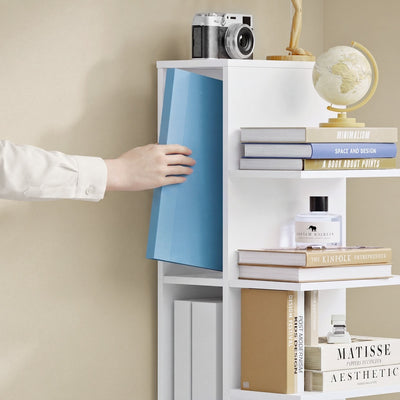 SoBuy STR14-H-W, Tall Narrow Bookcase with 10 Shelves, Slim Storage Rack for Small Spaces, White, 30x32.5x146.8cm - view 5