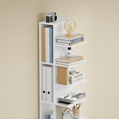 SoBuy STR14-H-W, Tall Narrow Bookcase with 10 Shelves, Slim Storage Rack for Small Spaces, White, 30x32.5x146.8cm - view 7