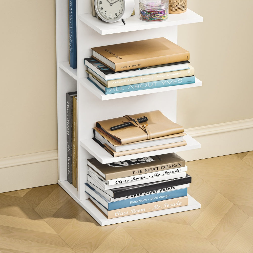 SoBuy STR14-H-W, Tall Narrow Bookcase with 10 Shelves, Slim Storage Rack for Small Spaces, White, 30x32.5x146.8cm - view 9