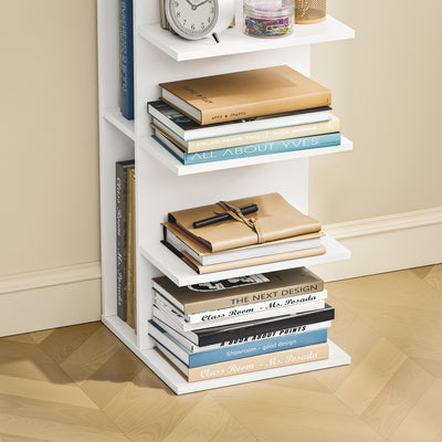SoBuy STR14-H-W, Tall Narrow Bookcase with 10 Shelves, Slim Storage Rack for Small Spaces, White, 30x32.5x146.8cm - view 9