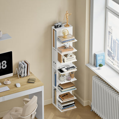 SoBuy STR14-H-W, Tall Narrow Bookcase with 10 Shelves, Slim Storage Rack for Small Spaces, White, 30x32.5x146.8cm - view 11