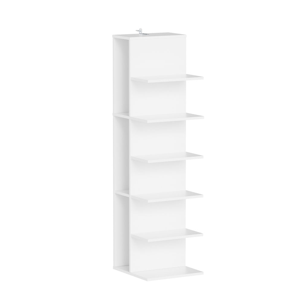 SoBuy STR14-W, 5 Tier White Bookcase, Small Tall Open Bookshelf for Home Office, White, 30x32.5x110.5cm - view 1