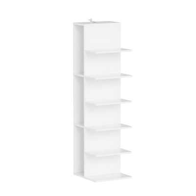 SoBuy STR14-W, 5 Tier White Bookcase, Small Tall Open Bookshelf for Home Office, White, 30x32.5x110.5cm - view 1