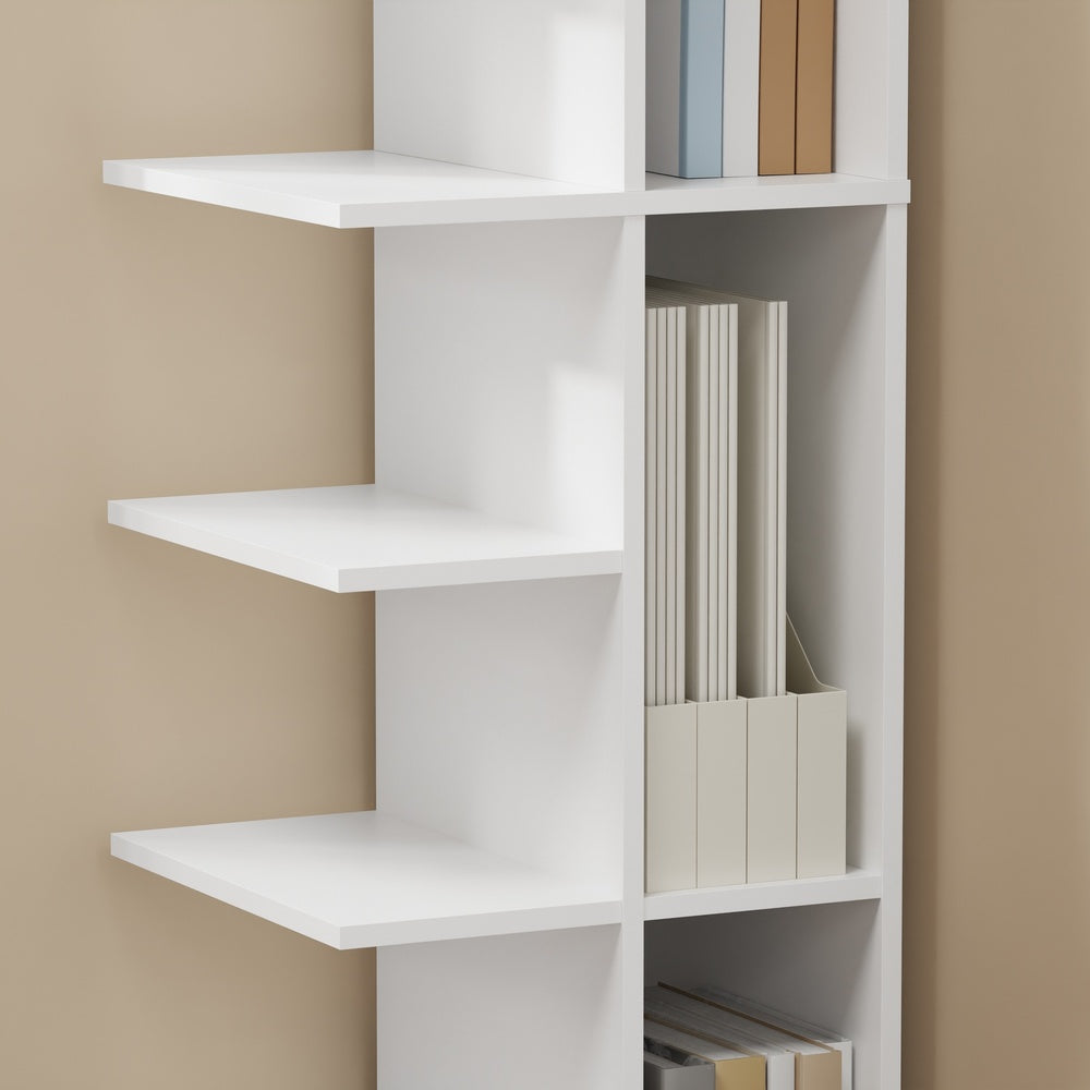 SoBuy STR14-W, 5 Tier White Bookcase, Small Tall Open Bookshelf for Home Office, White, 30x32.5x110.5cm - view 7