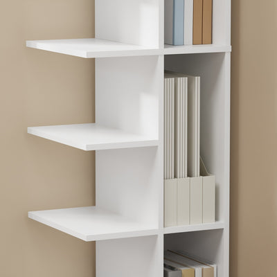 SoBuy STR14-W, 5 Tier White Bookcase, Small Tall Open Bookshelf for Home Office, White, 30x32.5x110.5cm - view 7