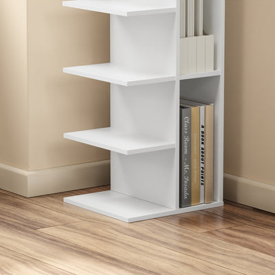 SoBuy STR14-W, 5 Tier White Bookcase, Small Tall Open Bookshelf for Home Office, White, 30x32.5x110.5cm - view 8