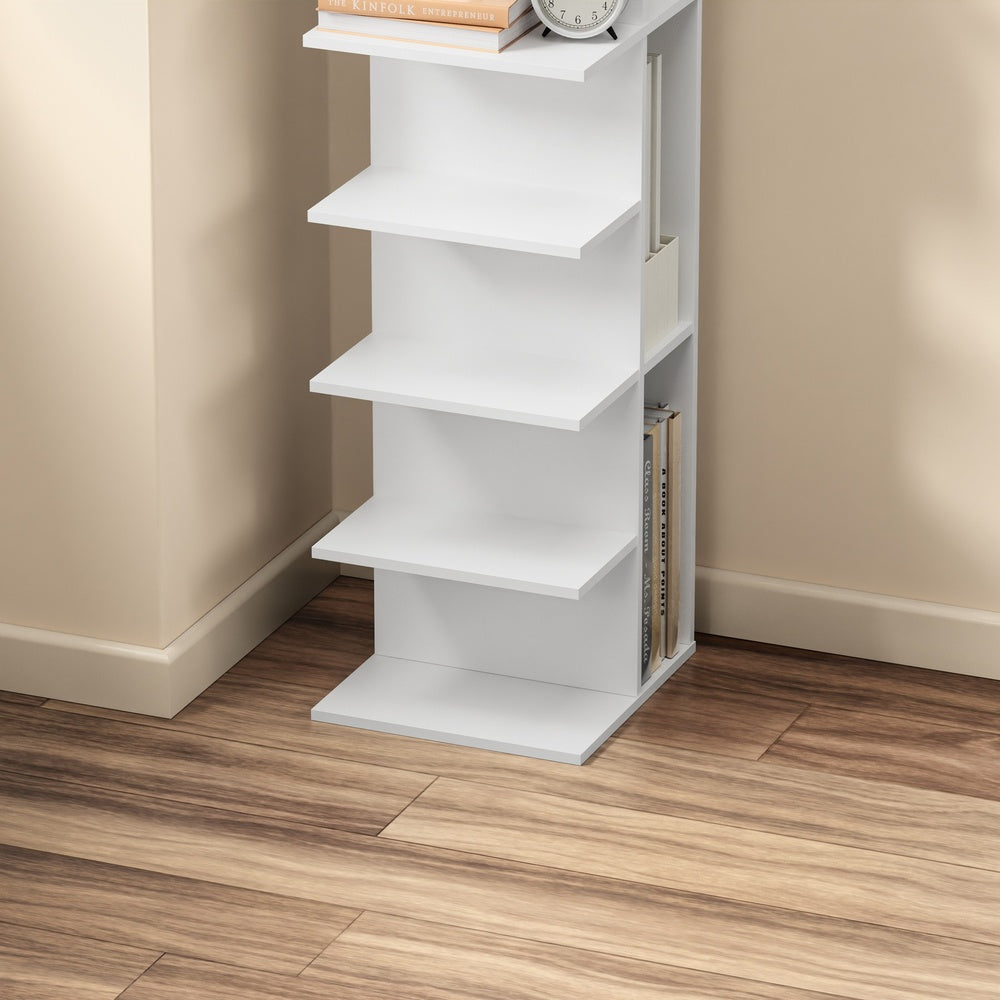 SoBuy STR14-W, 5 Tier White Bookcase, Small Tall Open Bookshelf for Home Office, White, 30x32.5x110.5cm - view 9