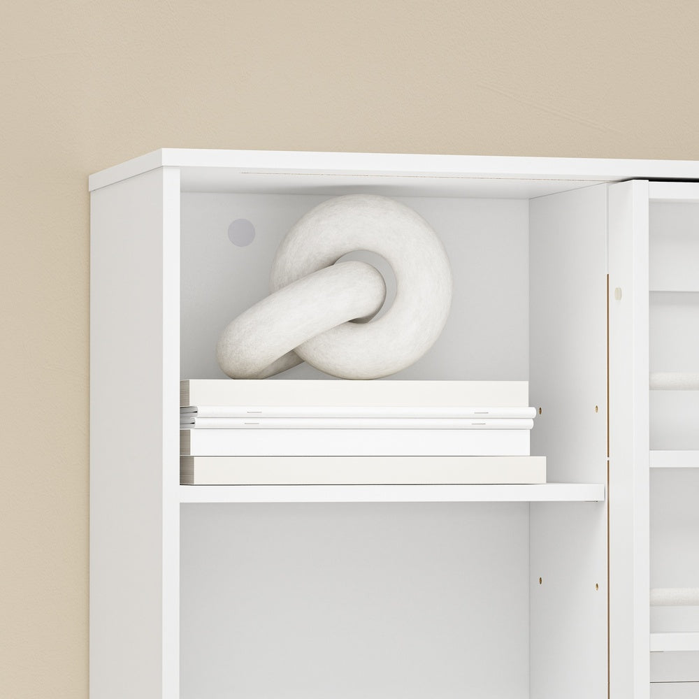 SoBuy STR16-W, Wall Mounted Cabinet with Door & 4 Adjustable Shelves, Pegboard Storage Unit, White, 70x25.1x70.2cm - view 7