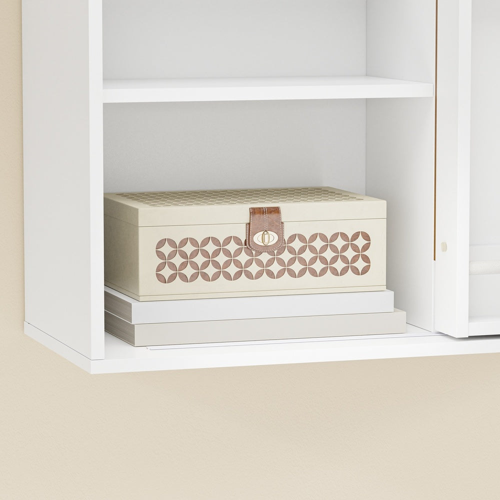 SoBuy STR16-W, Wall Mounted Cabinet with Door & 4 Adjustable Shelves, Pegboard Storage Unit, White, 70x25.1x70.2cm - view 9