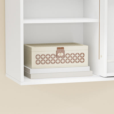 SoBuy STR16-W, Wall Mounted Cabinet with Door & 4 Adjustable Shelves, Pegboard Storage Unit, White, 70x25.1x70.2cm - view 9