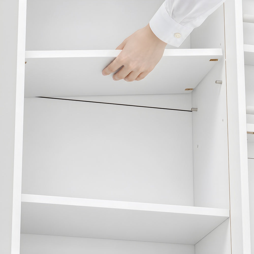 SoBuy STR16-W, Wall Mounted Cabinet with Door & 4 Adjustable Shelves, Pegboard Storage Unit, White, 70x25.1x70.2cm - view 11