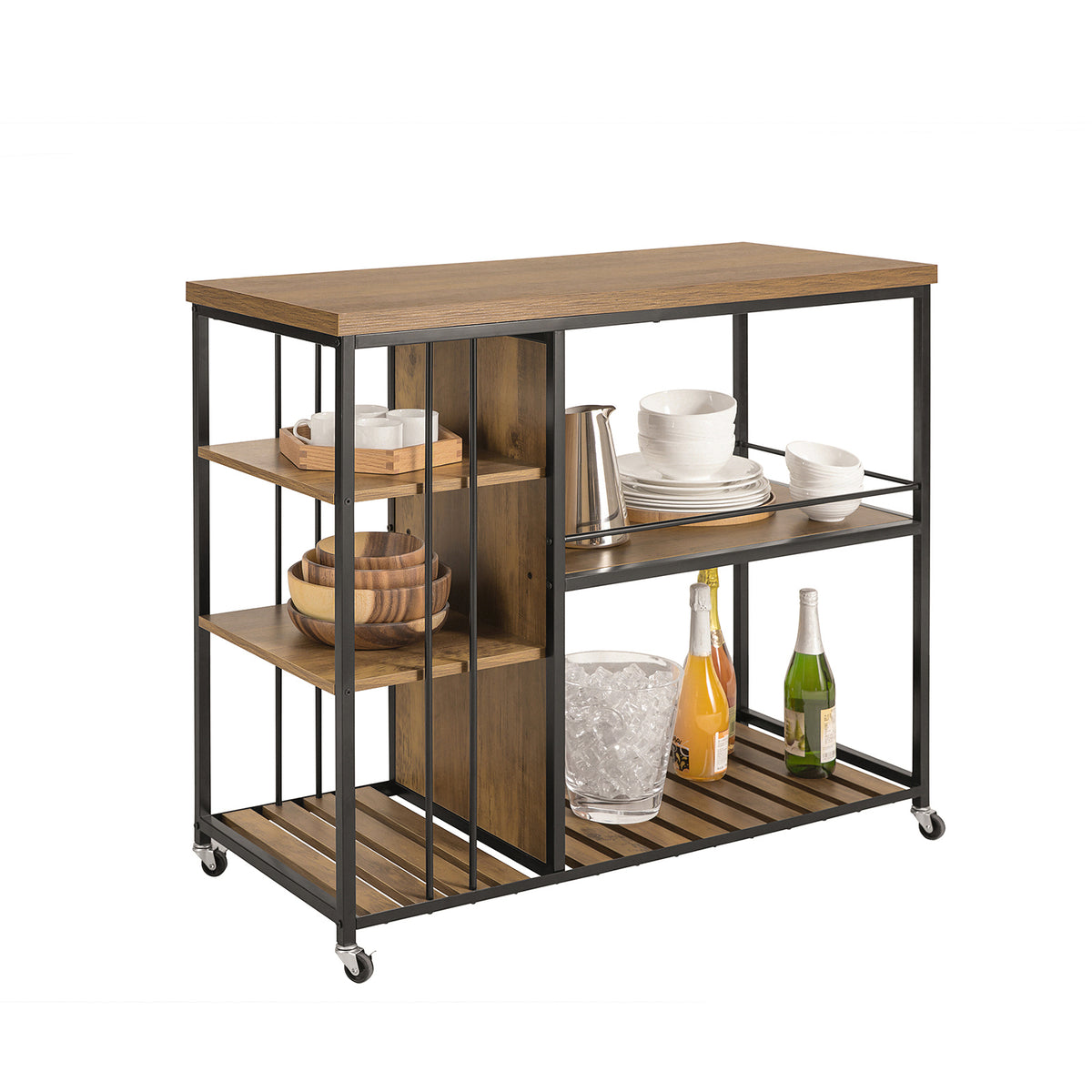SoBuy SVW18-II-F, Serving Trolley Kitchen Trolley Cart Mobile Kitchen Shelf Kitchen Storage Trolley with 5 Shelves