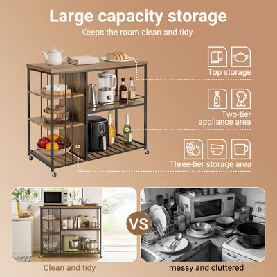 SoBuy SVW18-II-F, Serving Trolley Kitchen Trolley Cart Mobile Kitchen Shelf Kitchen Storage Trolley with 5 Shelves