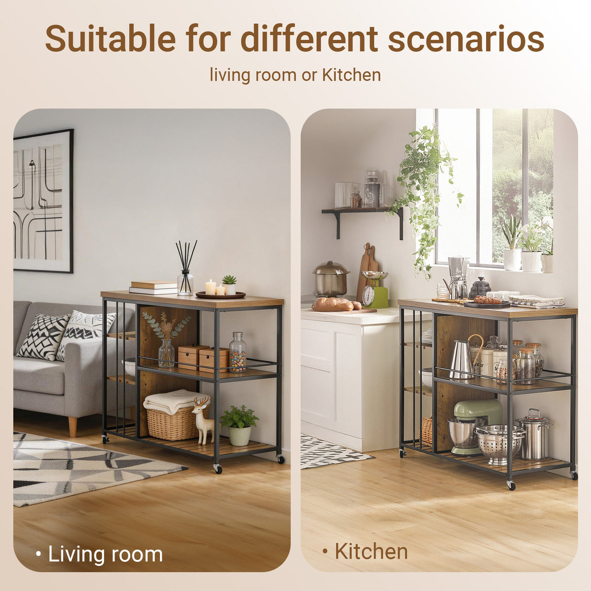 SoBuy SVW18-II-F, Serving Trolley Kitchen Trolley Cart Mobile Kitchen Shelf Kitchen Storage Trolley with 5 Shelves