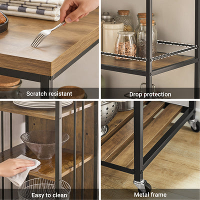 SoBuy SVW18-II-F, Serving Trolley Kitchen Trolley Cart Mobile Kitchen Shelf Kitchen Storage Trolley with 5 Shelves